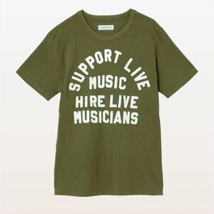 imogene + willie x Gibson "Support Live Music" Olive Green shirt